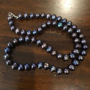 Peacock Pearl Necklace With Sterling Silver Clasp